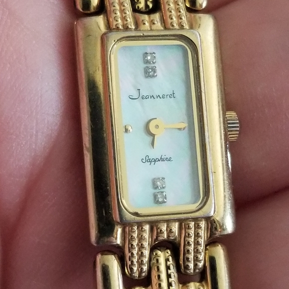 Relisted - Jeanneret Sapphire ladies wristwatch dress watch gold tone - Picture 10 of 16